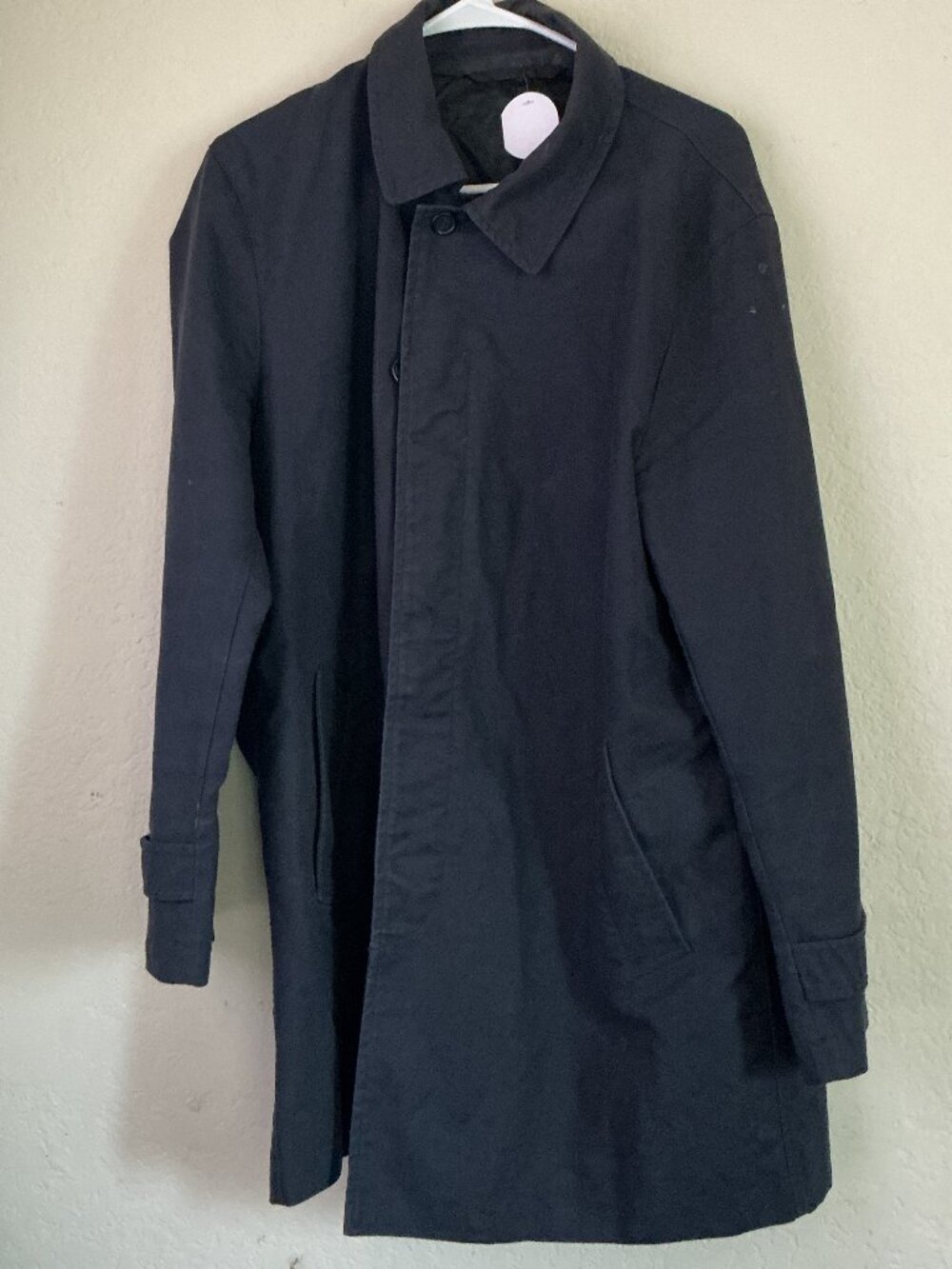 Burton Menswear Water Repellent Trench Coat - Size 2XL Navy Blue